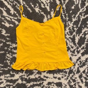 Guess Yellow Button Down Tank Top!